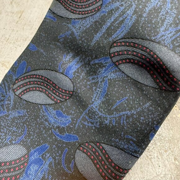 Christian Dior Tie 100% Silk Blue Paisley Satin 3.5" - Picture 2 of 5